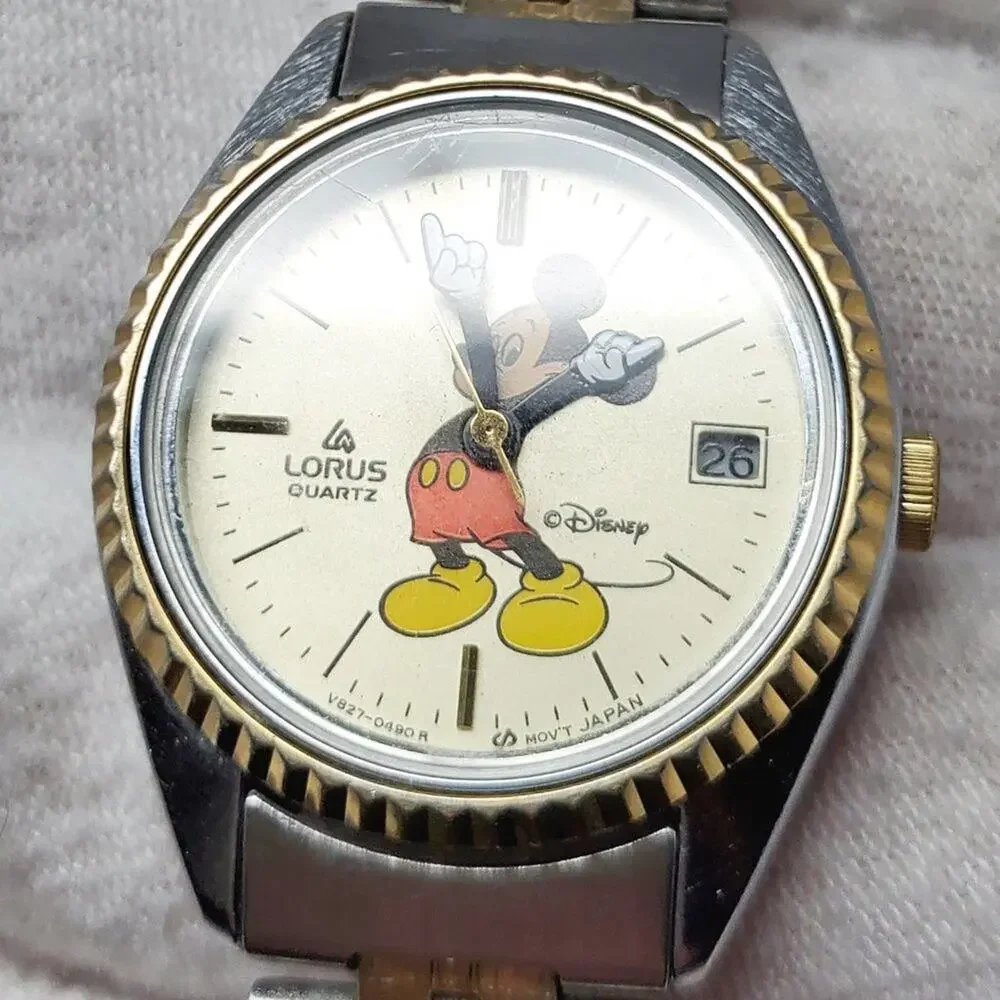 Disney X Lorus Mickey Mouse Vintage Quartz Metal Band Watch